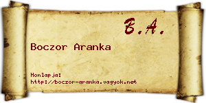 Boczor Aranka névjegykártya